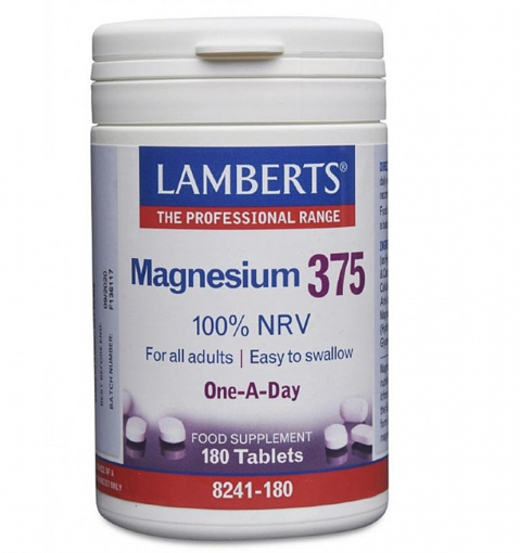 Picture of Magnesium 375 (as Hydroxide, Oxide, Citrate & Carbonate) 100% NRV (Lamberts)