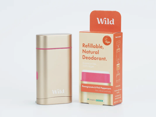 Picture of Wild Deodorant Gold Case and Pomegranate  &Pink Peppercorn Refill